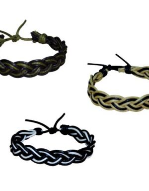 Pulsera de piel entrelazada para caballeros