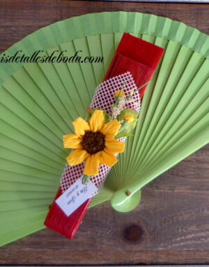 Decoración para abanico girasoles