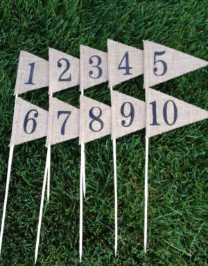 Banderitas de numeración para mesas del banquete del 1 al 15