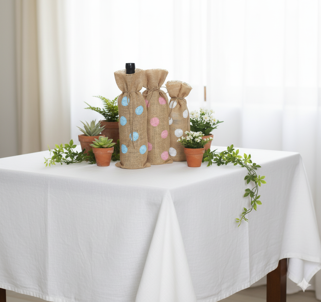 Saco para botella de vino varios tamaños lunares colores