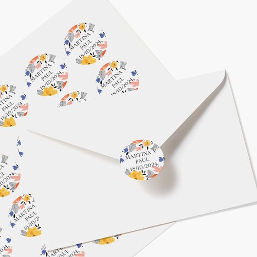 24 Pegatinas adhesivas redondas personalizadas