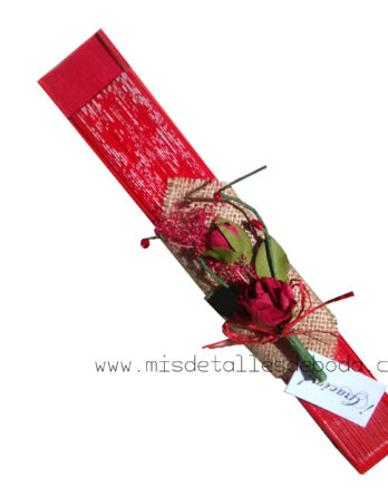 Decoración para abanico flores burdeos