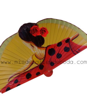 Abanico pintado peineta y mantilla 23cm