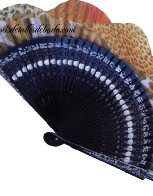 Abanico Pieles 23cm con brillo