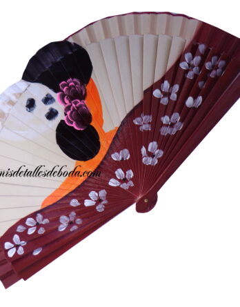Abanico pintado peineta y mantilla 23cm