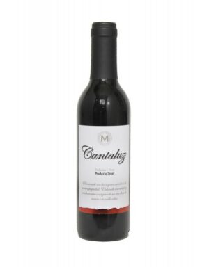 Botellin vino Cantaluz 37,5ml  + saco rustico + tarjeta